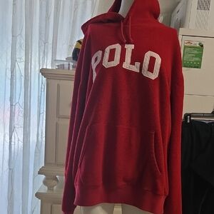 Polo by Ralph Lauren Bold Red Hoodie Xl Size